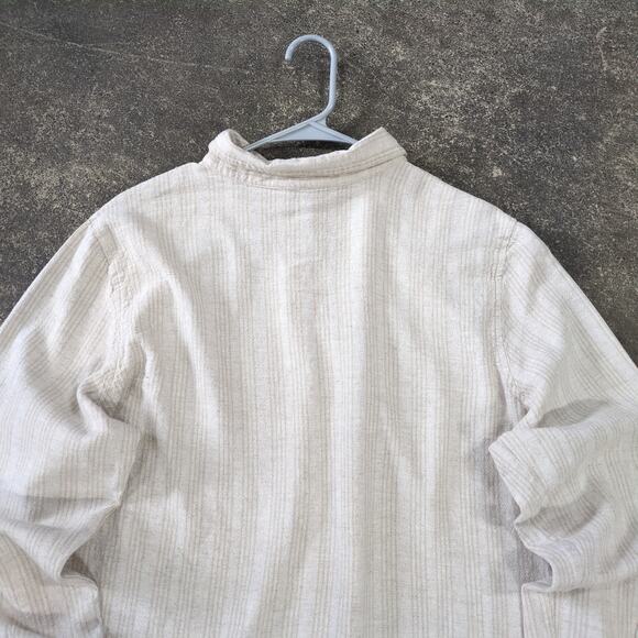 Orvis Linen Shirt Womens XL Cream White Long Sleeve Button Up Minimalist Retro - Picture 4 of 8